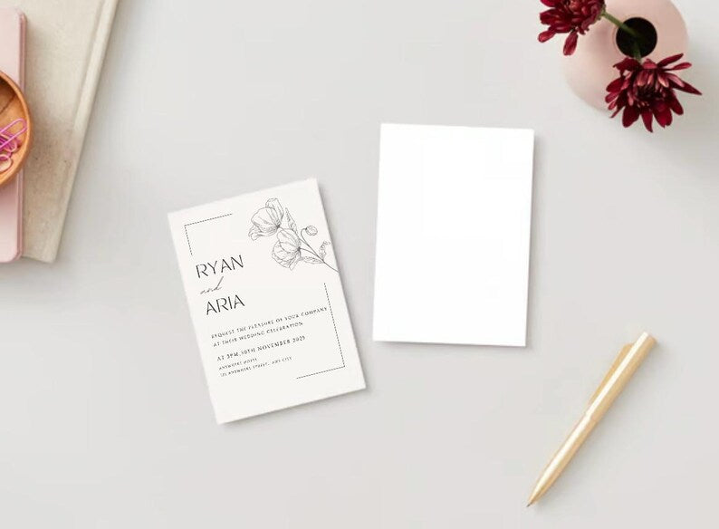 Fine Line Wedding invites