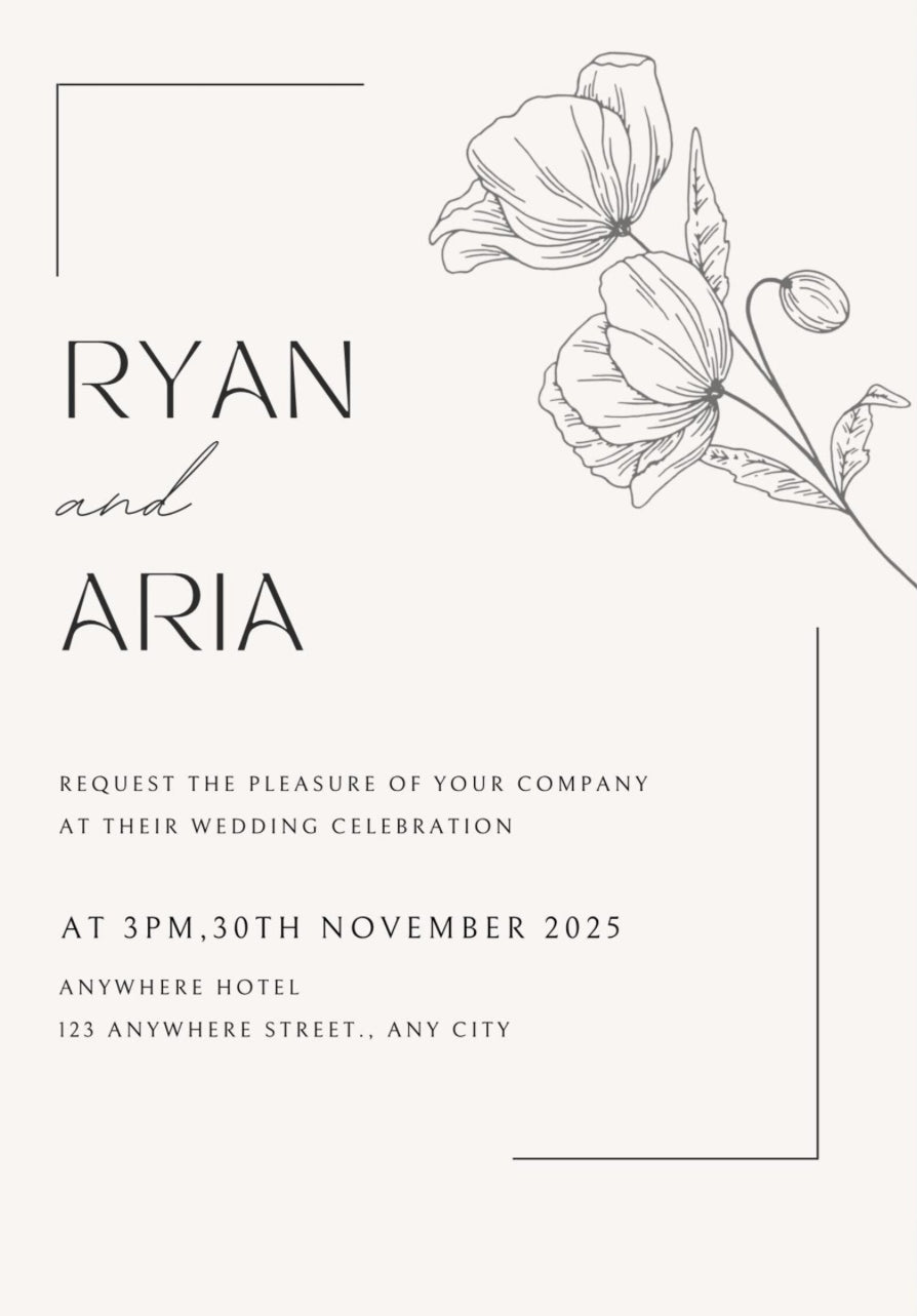 Fine Line Wedding invites