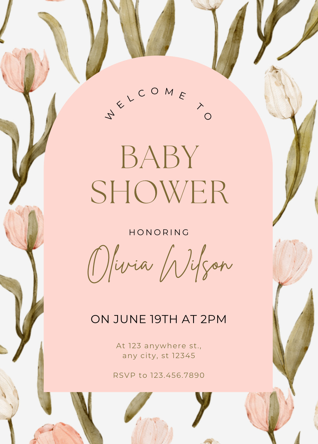 Tulip baby shower invitation