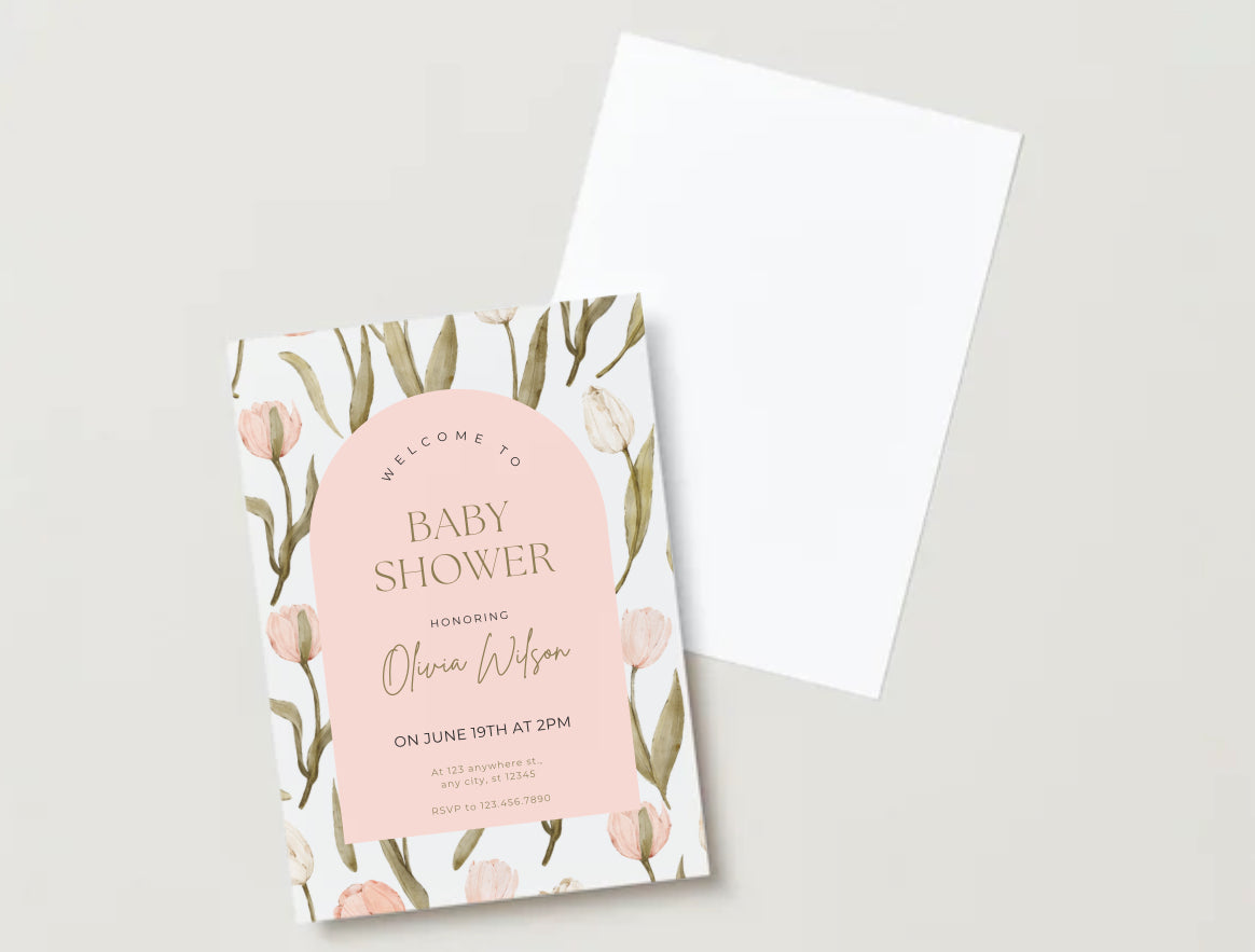 Tulip baby shower invitation