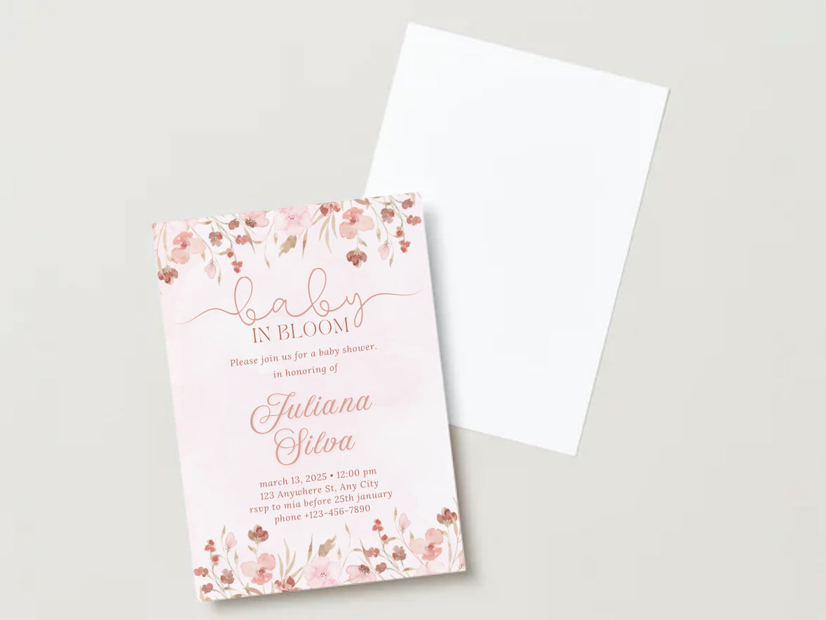 Baby in bloom baby shower invitation