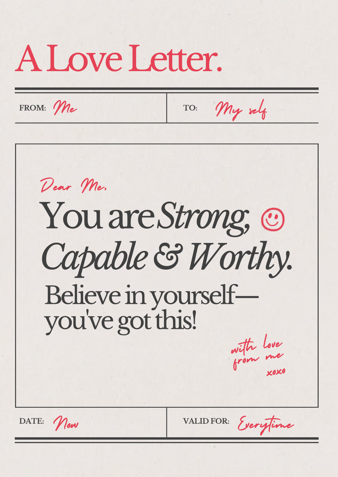 A love letter to me poster