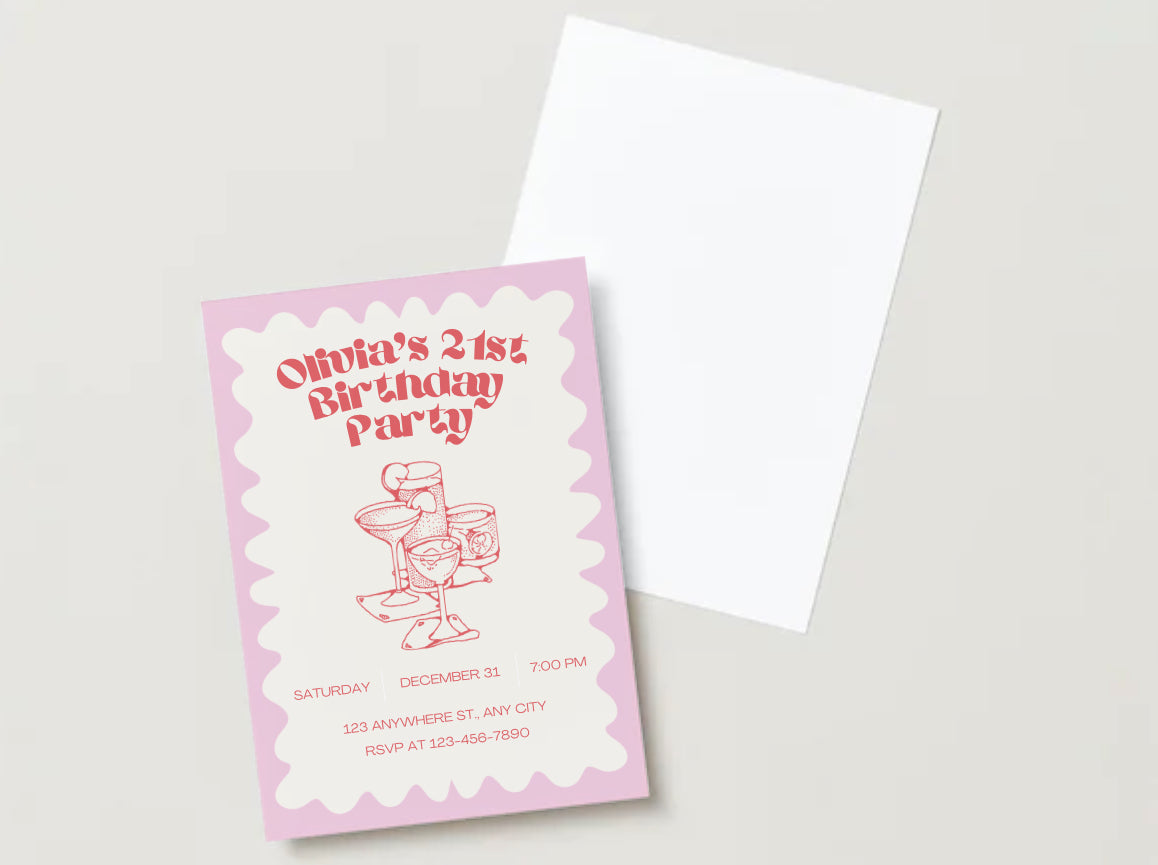 Cocktail birthday party invitation
