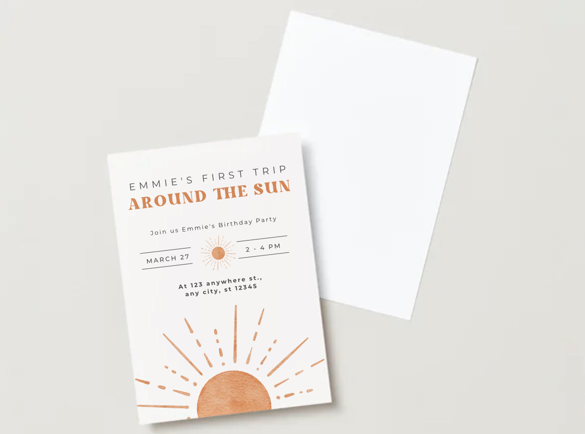 First trip around the sun invitation