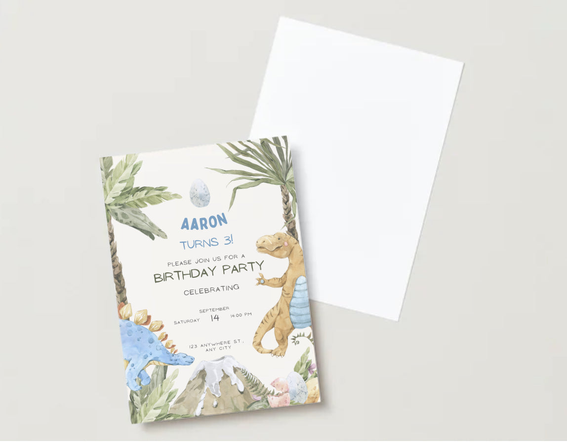 Dinosaur birthday party invitation
