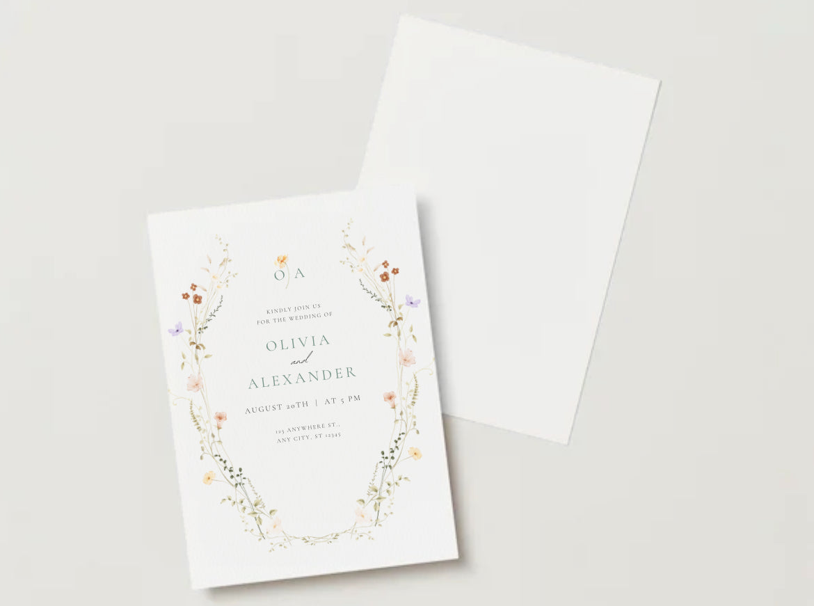 Floral wedding invitation