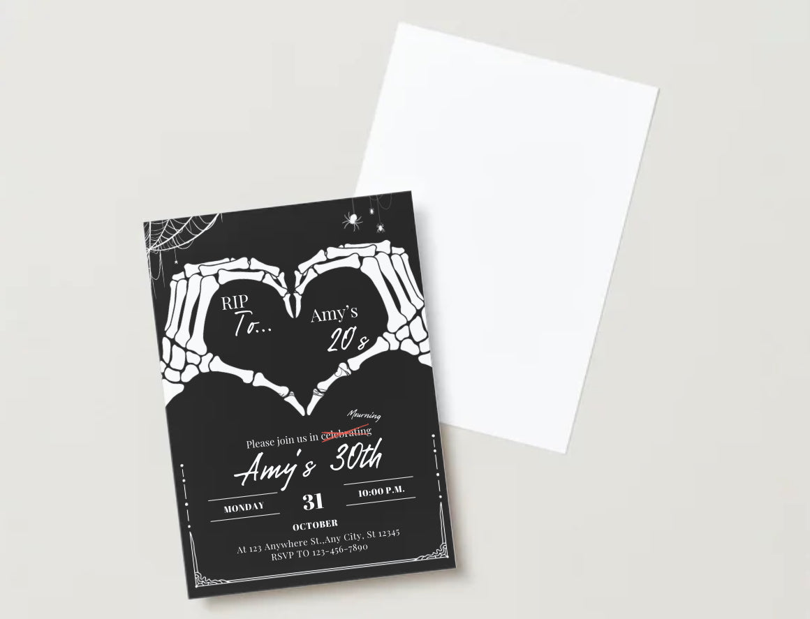 RIP to your 20’s birthday party invitation