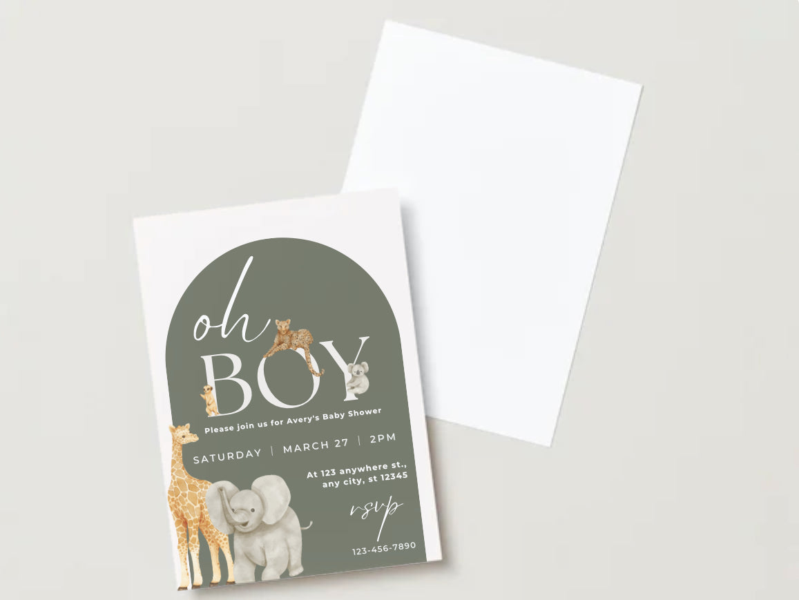 Oh boy baby shower invitation