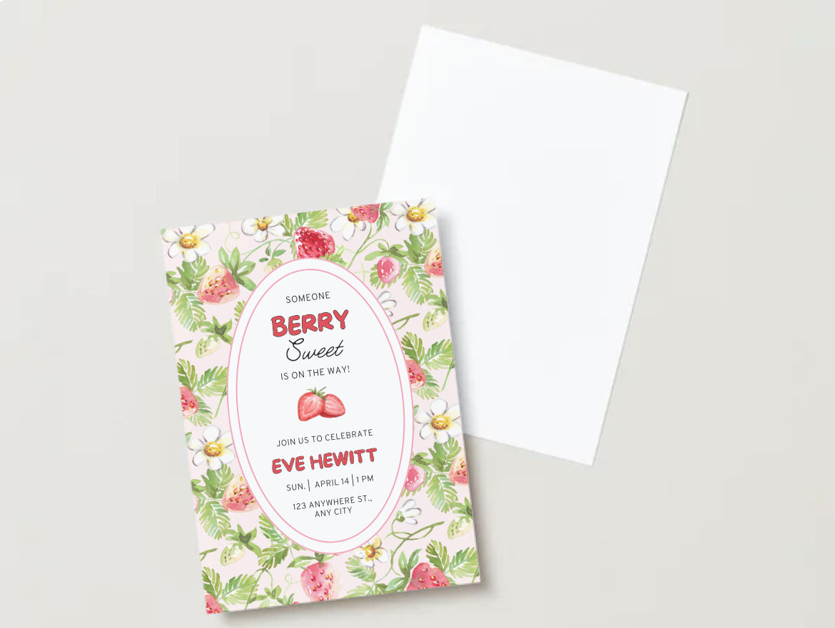 Berry sweet baby shower invitation