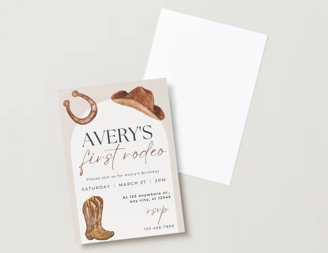 First rodeo birthday party invitation