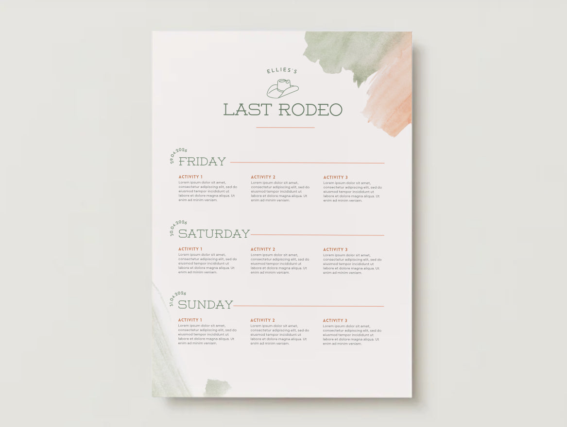 Last rodeo hen do itinerary