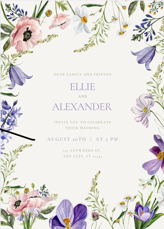 Wildflower wedding invite
