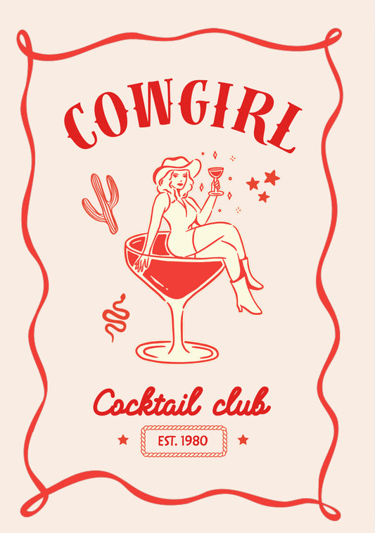 Cowgirl cocktail club poster