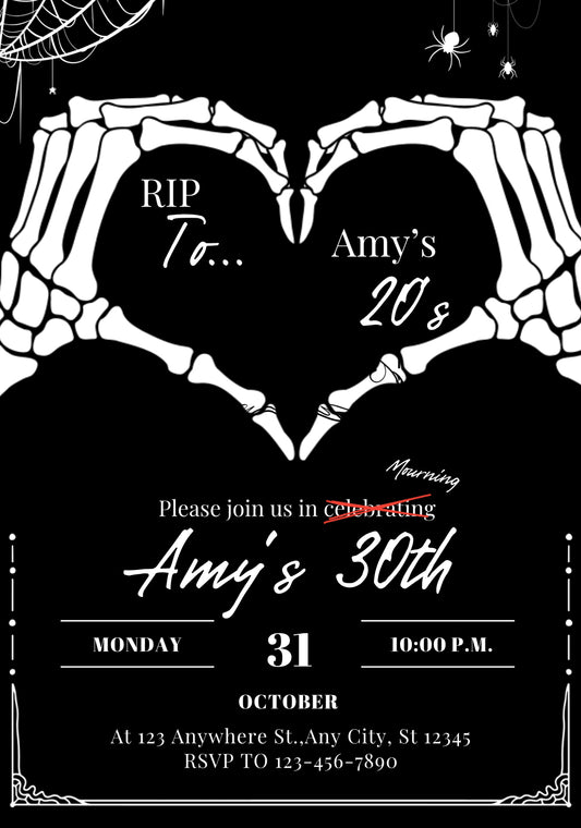 RIP to your 20’s birthday party invitation