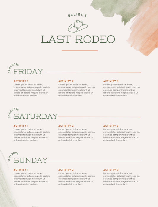Last rodeo hen do itinerary